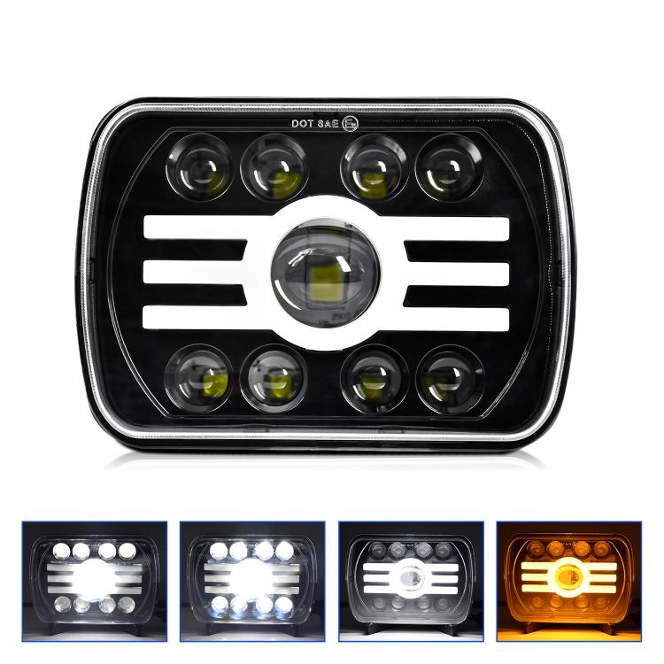 Y19 H4 7 inch Car Sun Style Square Modified Headlight for 5x7" 7x6