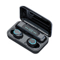 F9-9 TWS CVC8.0 Noise Cancelling Bluetooth Earphone with Charging Box, Support Touch Lighting Effect & Three-screen LED Power Display & Power Bank & Mobile Phone Holder & HD Call & Voice Assistant, F9-9 Black