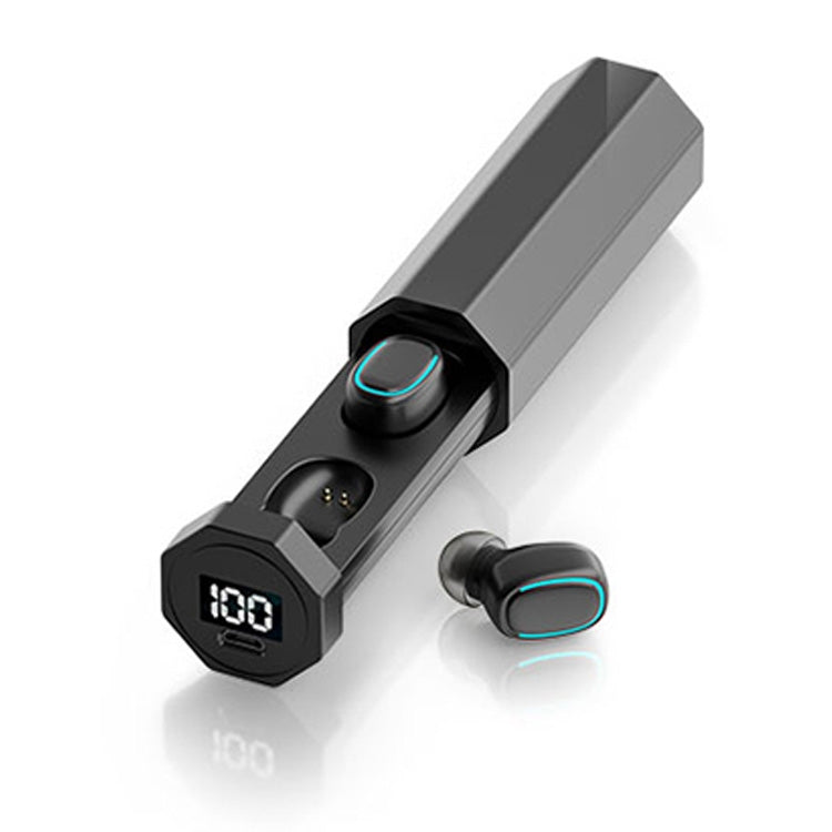 C1 Bluetooth 5.0 TWS Touch Polygonal Digital Display True Wireless Bluetooth Earphone with Charging Box, Polygonal