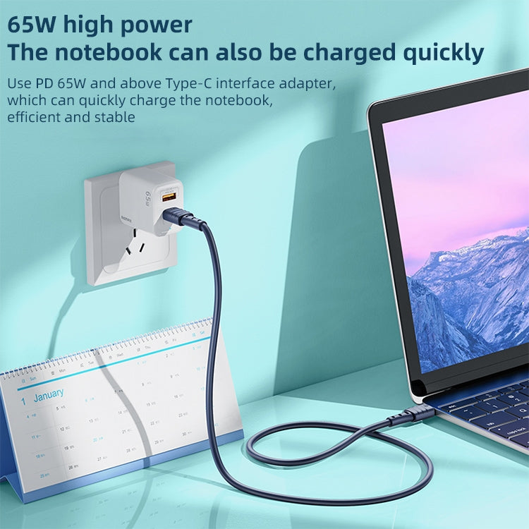 REMAX RC-068 PD 65W Type-C / USB-C to Type-C / USB-C High Elastic TPE Fast Charging Data Cable, Length: 1m, Type-C to Type-C