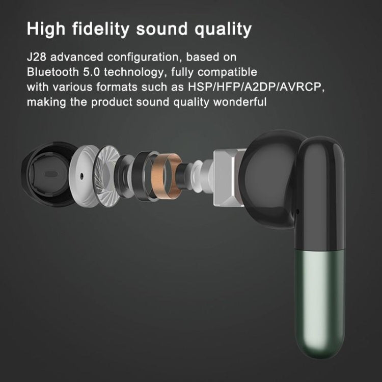 J28 TWS Wireless Bluetooth Earphones LED Digital Display HIFI Music Sport Earphone