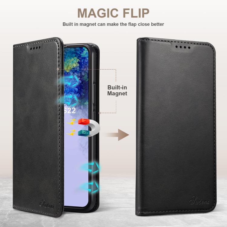 Suteni Calf Texture Horizontal Flip Leather Phone Case, For Samsung Galaxy S26+ 5G, For Samsung Galaxy S26 Ultra 5G, For Samsung Galaxy S26 5G, For Samsung Galaxy S25 5G, For Samsung Galaxy S25+ 5G, For Samsung Galaxy S25 Ultra 5G                      ...