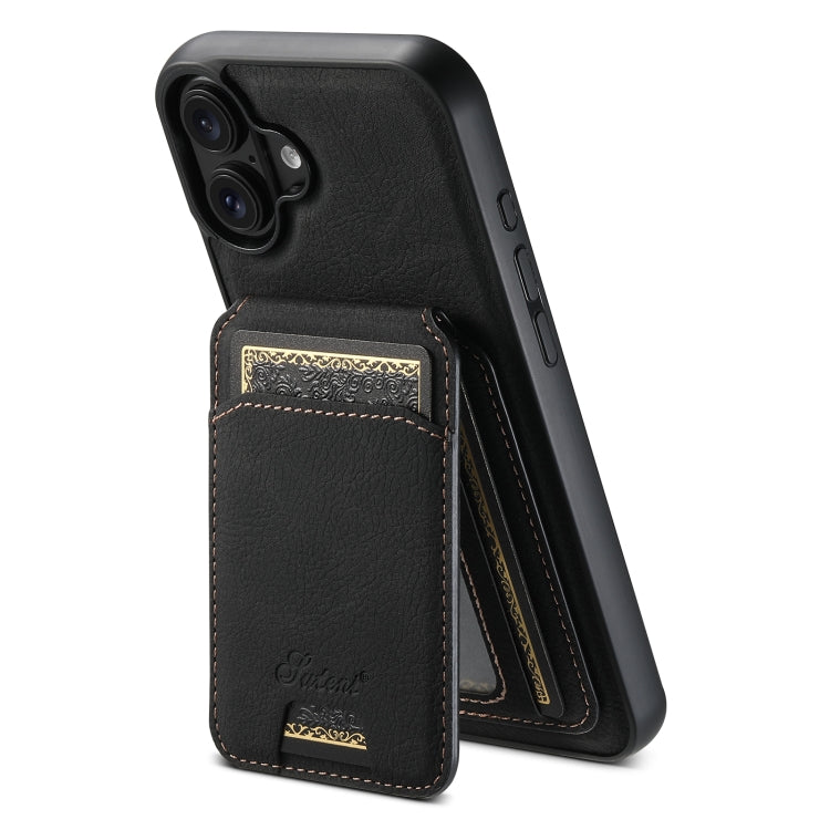 Suteni H16 Litchi Texture Leather Detachable Wallet Back Phone Case, For iPhone 17e / 16e, For iPhone 17 Pro Max, For iPhone 17 Pro, For iPhone 17, For iPhone Air, For iPhone 16 Pro Max, For iPhone 16 Pro, For iPhone 16 Plus, For iPhone 16             ...