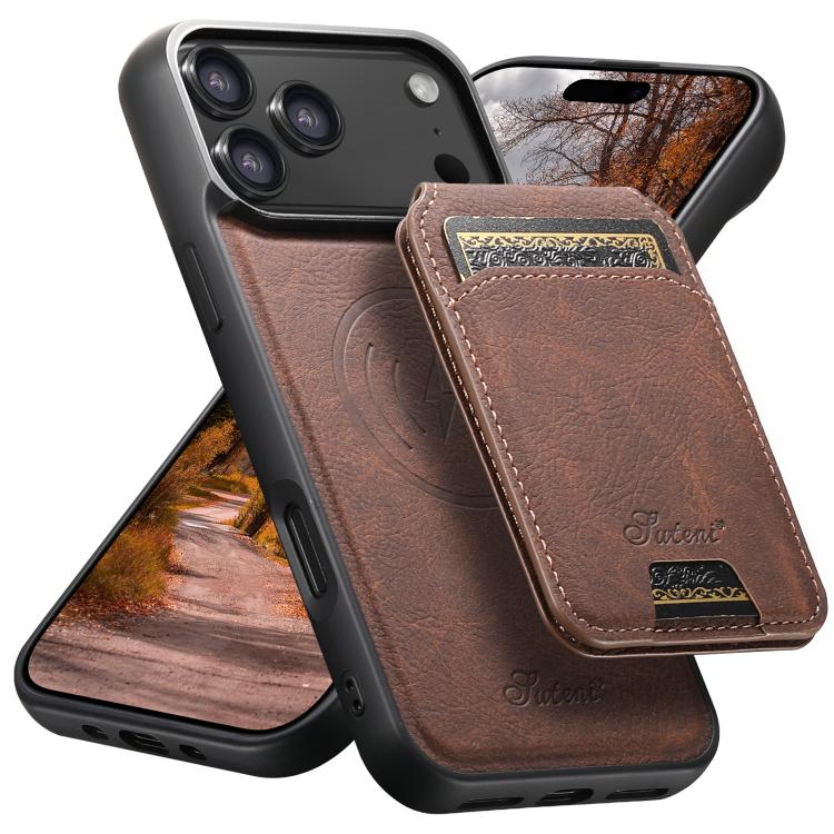 Suteni H16 Litchi Texture Leather Detachable Wallet Back Phone Case, For iPhone 17e / 16e, For iPhone 17 Pro Max, For iPhone 17 Pro, For iPhone 17, For iPhone Air, For iPhone 16 Pro Max, For iPhone 16 Pro, For iPhone 16 Plus, For iPhone 16             ...