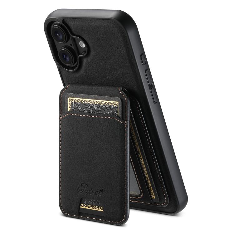 Suteni H16 Litchi Texture Leather Detachable Wallet Back Phone Case, For iPhone 17e / 16e, For iPhone 17 Pro Max, For iPhone 17 Pro, For iPhone 17, For iPhone Air, For iPhone 16 Pro Max, For iPhone 16 Pro, For iPhone 16 Plus, For iPhone 16             ...