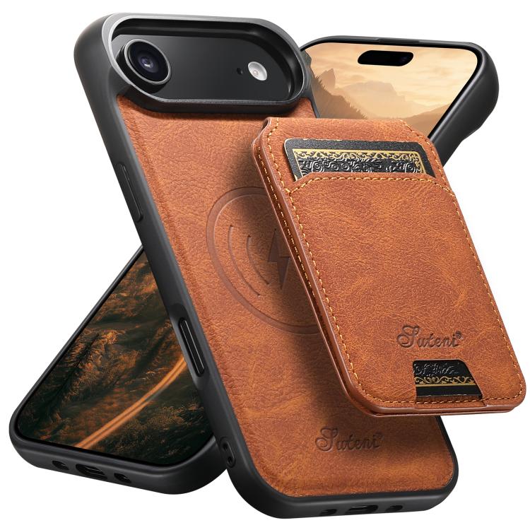 Suteni H16 Litchi Texture Leather Detachable Wallet Back Phone Case, For iPhone 17e / 16e, For iPhone 17 Pro Max, For iPhone 17 Pro, For iPhone 17, For iPhone Air, For iPhone 16 Pro Max, For iPhone 16 Pro, For iPhone 16 Plus, For iPhone 16             ...