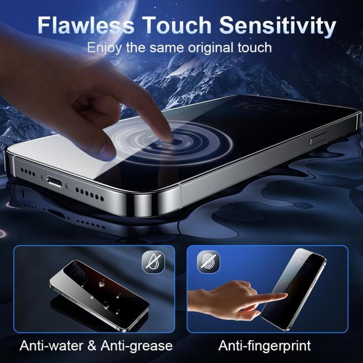 Kalebol High-Aluminum Screen-Printed Full-Coverage Black-Border Privacy Tempered Glass Film, For iPhone 17e / 16e, For iPhone 17 Pro Max, For iPhone 17 Pro, For iPhone 17, For iPhone Air, For iPhone 16 Pro Max, For iPhone 16 Pro, For iPhone 16 Plus    ...