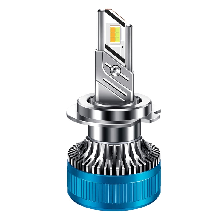 50W Three-color LED Double Copper Tube Aluminum Alloy Headlight, 9005, 9006, 9012, H1, H4, H7, H11